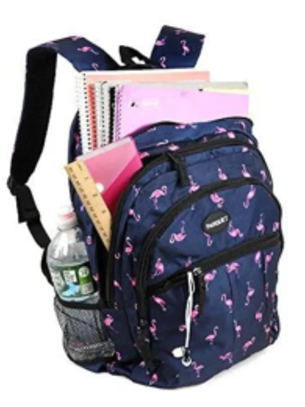 Flamingo -Navy & Pink Backpack/ Laptop Bag / School Bag- Multi-Compartment - NWT